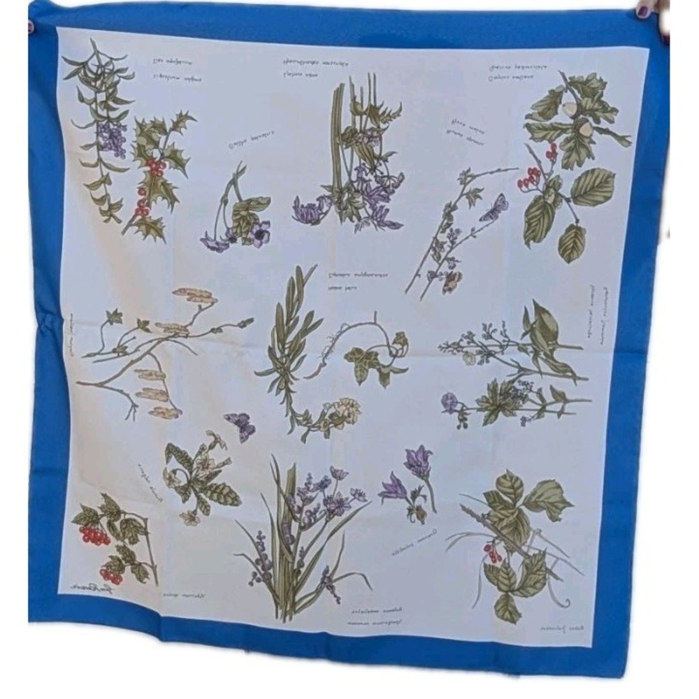 Jim Renoir Botanical Floral Scarf 30x30 Gorgeous Design Vintage
